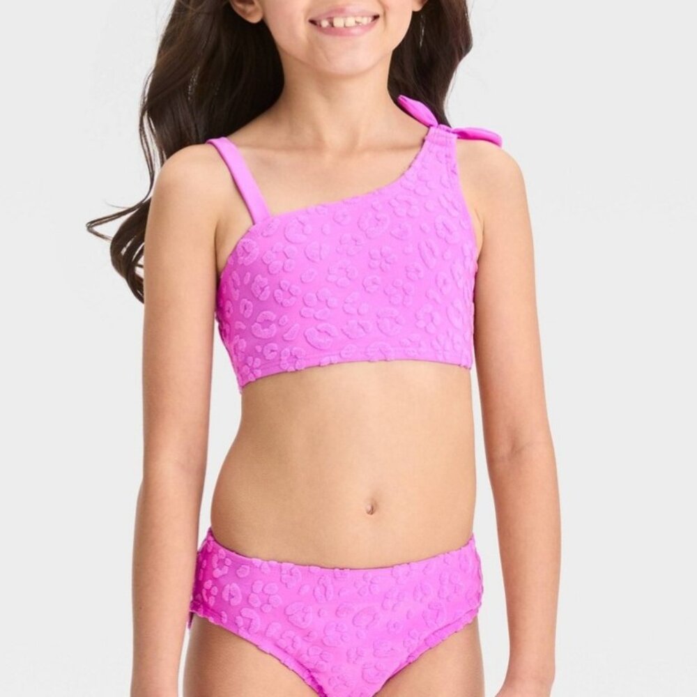 Cat & Jack Girls' Solid Purple Bikini Set - S